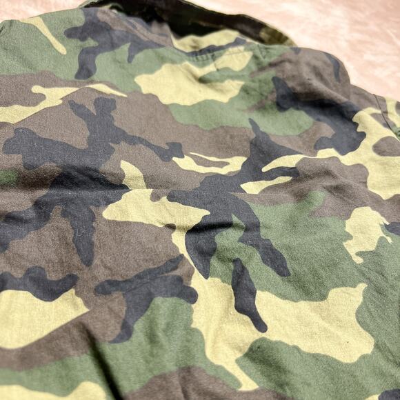 Vintage Y2K Handmade Camouflage Peplum Smock Top V Neck Mcbling Military Army - Picture 4 of 7
